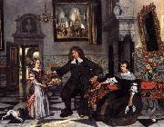 Emmanuel de Witte Portrait of a Family in an Interior oil